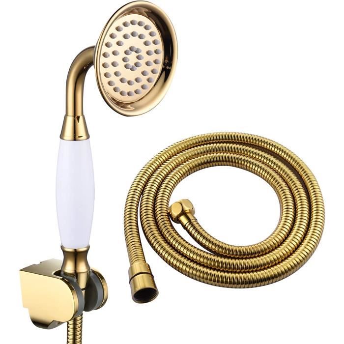 Douche Kit Laiton Douche avec Flexible Tuyau 1.5M Pommeau Douche avec