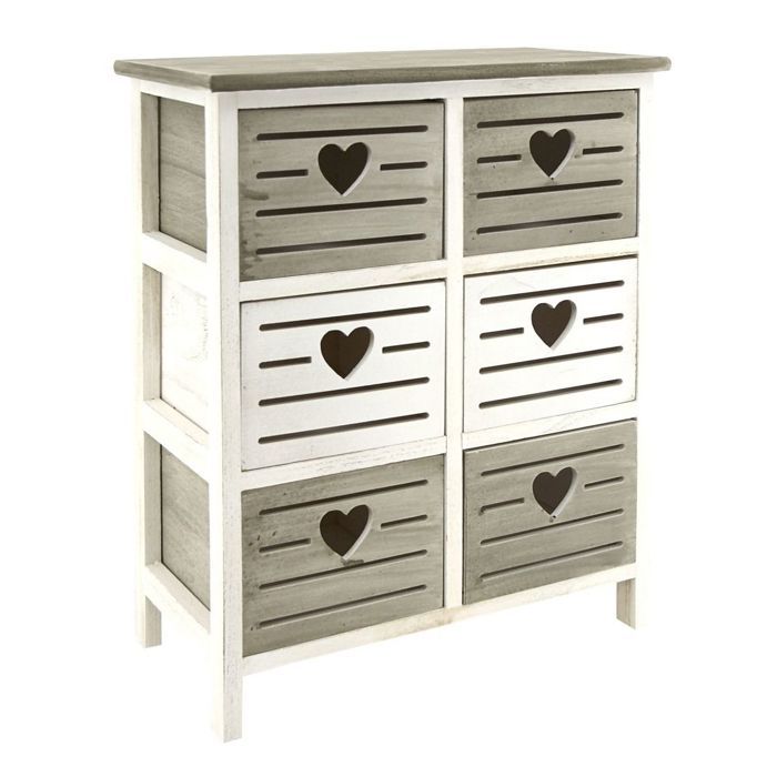 Commode en bois ajouré Coeur 6 tiroirs Commode en bois ajouré Coeur 6 tiroirs