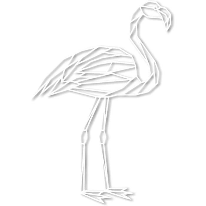 Déco Jardin : Flamants Roses En Métal Blanc – Plaque Aluminium Résistante Pour Extérieur - 6