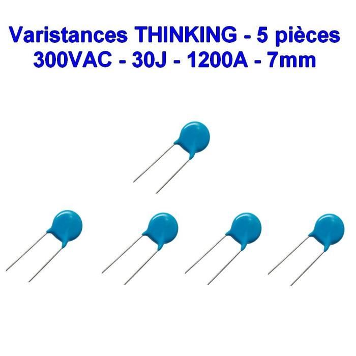 5x varistances THINKING TVR07471 - 300VAC 30J 1200A 7mm - 92vari005 ...