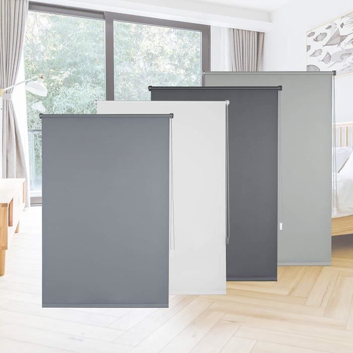 EUGAD Store Enrouleur occultant sans perçageStore Isolation Thermique avec revêtement70x160cmGris foncé