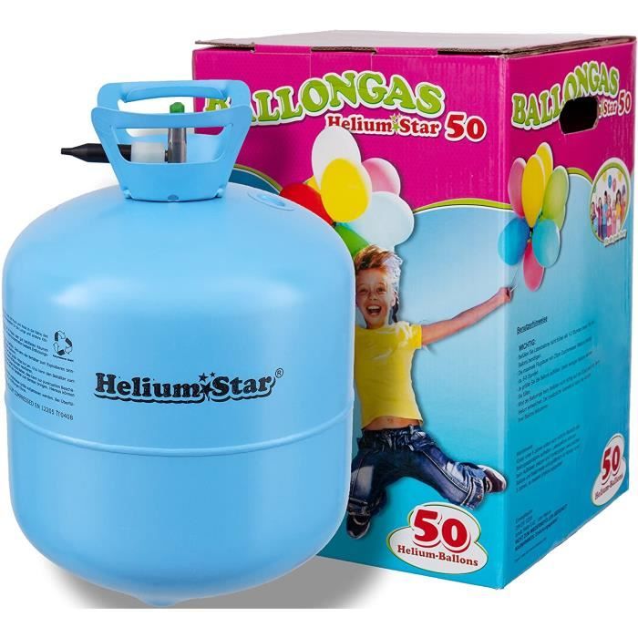 Ballons de baudruche EliumStar Bouteille de gaz hélium pour ballons avec  420 L, pour gonfler jusqu'à 50 ballons pour fêt 149551