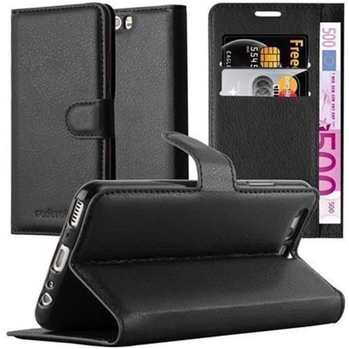Housse Huawei P10 Plus - Huawei - Noir De Jais - Protection Avec Fermoire Magnétique Et Stand