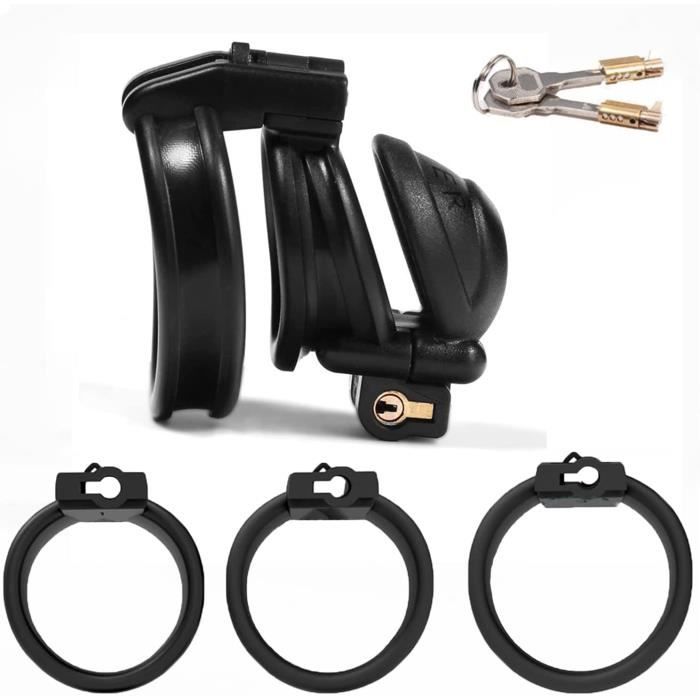 Cage de chasteté en acier inoxydable pour homme, verrouillable, type