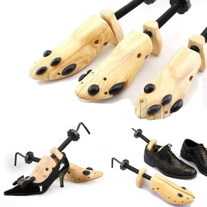 Embauchoirs En Pin Massif Réglables - Pointures 41 à 46 - Extension Longueur Et Largeur - Pour Entretenir Les Chaussures