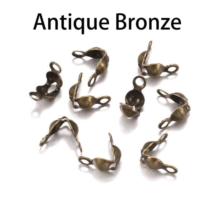 100 Calottes-Connecteurs-Fermoirs-Choix de ou argent antique bronze