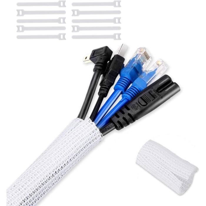 HUAZIZ 3m Système De Gestion Des Câbles, Serre Câble Gaine