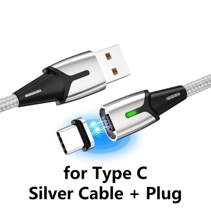 Taille 0.5m - Câble ZRSE de chargeur aimanté micro USB et type C