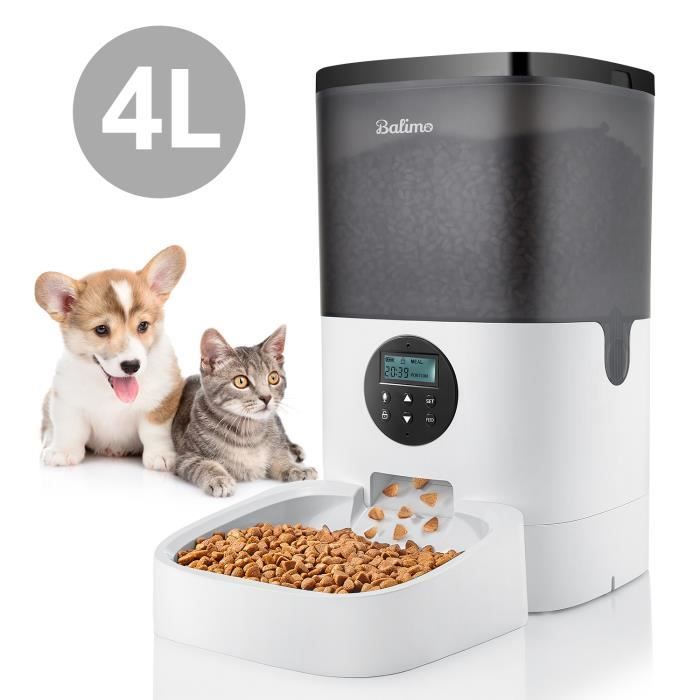 Meilleurs prix pour Distributeur de Nourriture Automatique - Non spécifié - 4L - Noir - 4 Repas par Jour - LED écran