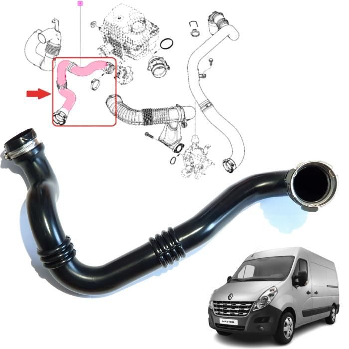 Durite de turbo, tuyau air intercooler compatible pour Renault Master 3 Nissan NV400 et Opel Movano 2.3 dci - 8200753502