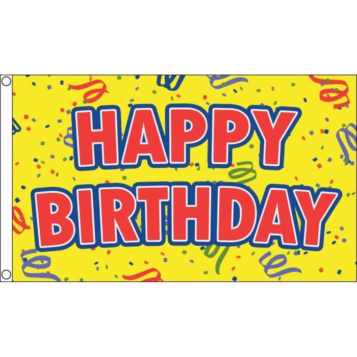 Drapeau Joyeux Anniversaire Jaune 150x90cm Happy Birthday Haute Qualite Cdiscount Maison Drapeau Joyeux Anniversaire Jaune 150x90cm Happy Birthday Haute Qualite Cdiscount Maison
