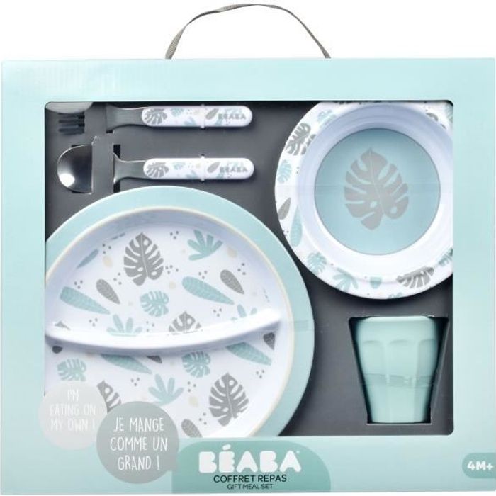 Beaba Coffret Cadeau Repas Enfant Assiette Deux Compartiments Bol Couverts Verre Base Anti Derapante Melamine Motif Jungle Cdiscount Puericulture Eveil Bebe