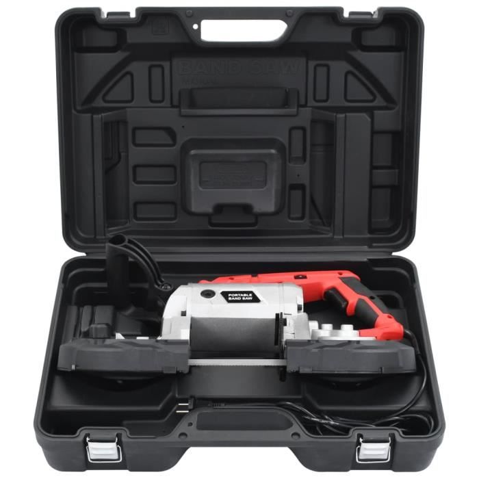 Scie à Ruban VidaXL Portable - 1100W - Capacité 12,7x12,7cm - Pour Acier, Alu, PVC - Mallette Incluse