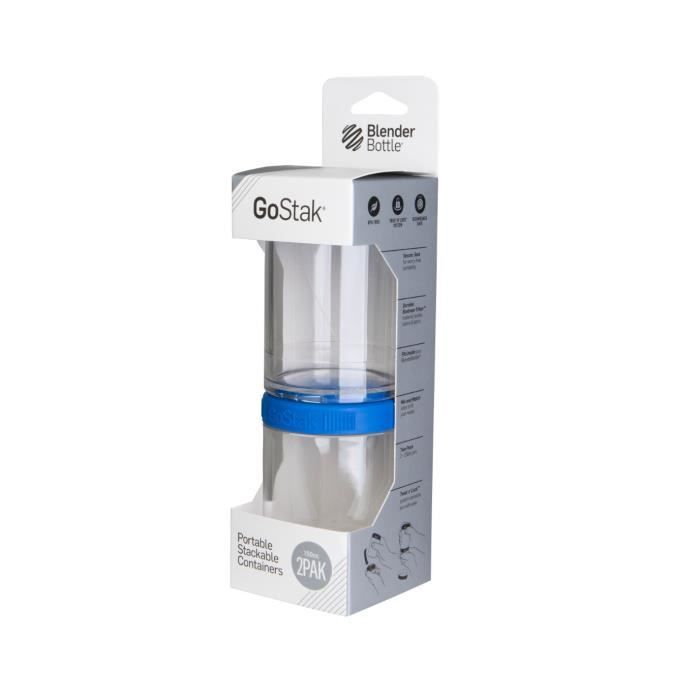 Blender Bottle GoStak Boîte 2x 150ml Boîtes Bleu Cdiscount Electroménager