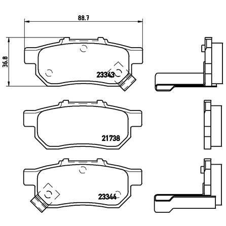 BREMBO Kit de Plaquettes de frein P28025 - 4 pièces