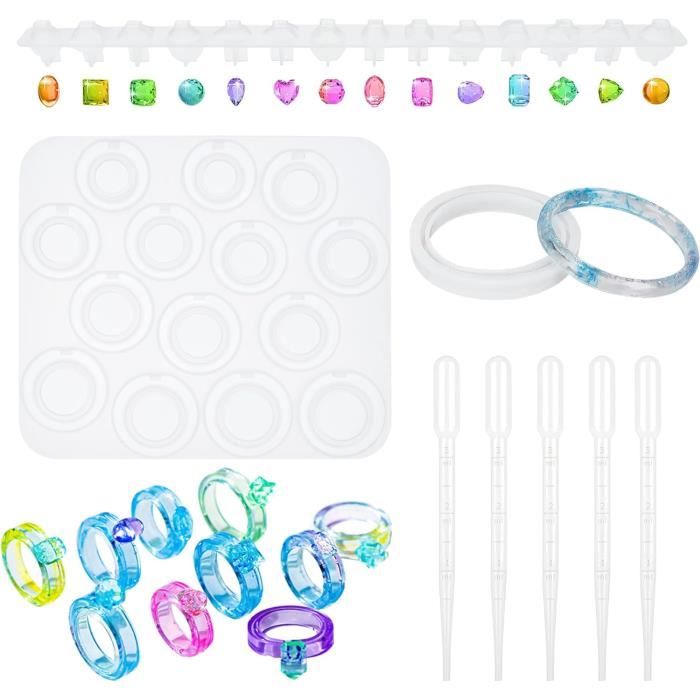 Moules à Bague Résine Mildily - Silicone Pour Bijoux DIY - Forme Cercle Diamètre Variable