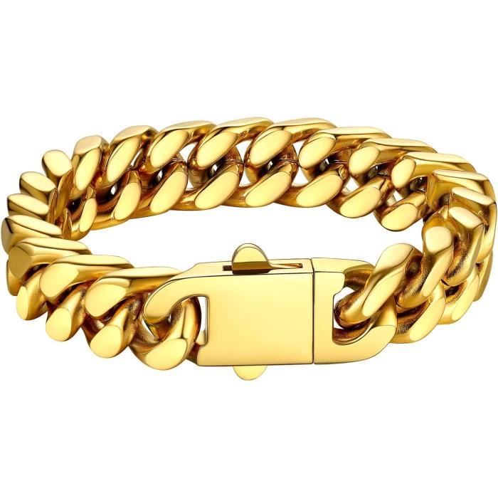 ChainsPro Grosse Chaîne Cubaine De Miami Pour Homme,Collier 7MM Maille