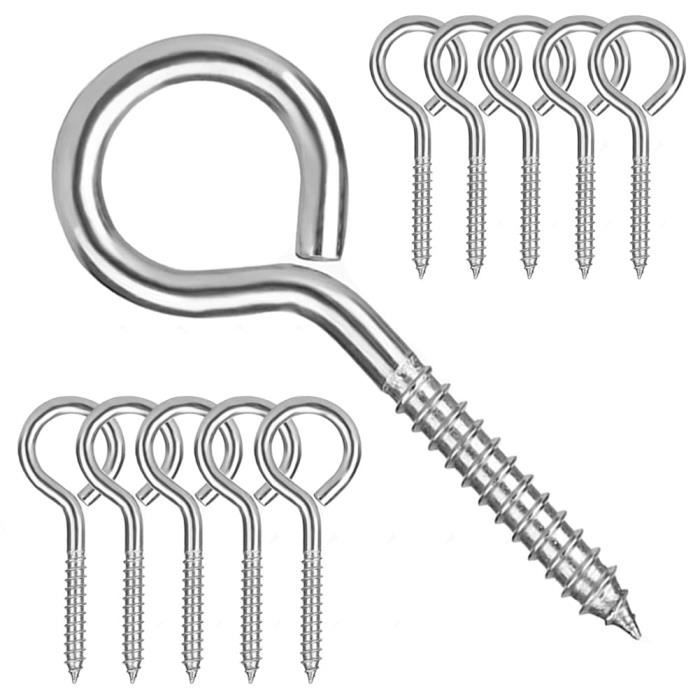 12 Pièces M6 Piton À Visser En Acier Inoxydable 304 Vis Mouton Oeil Rond Auto Taraudeuse Vis À