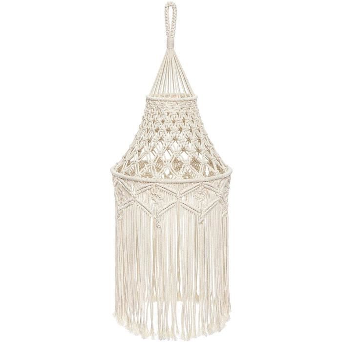 Abat-jour tricoté à la main macramé tapisserie suspension lampe décor tissé tricot gland pendentif plafonnier couverture