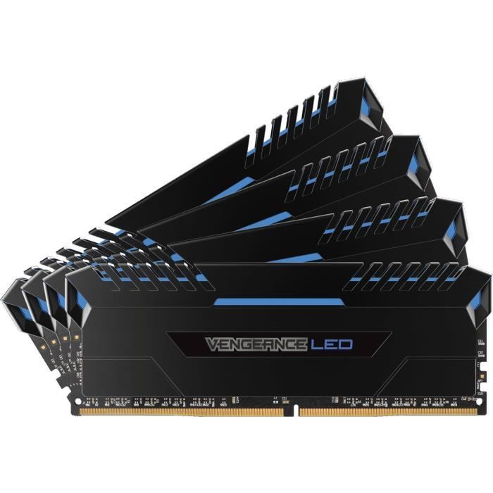 Memoire PC CORSAIR Mémoire PC DDR4 - Vengeance LED 32 Go (4 x 8 Go) - 3000 MHz - CAS 15 - LED Bleues (CMU32GX4M4C3000C15B) pas cher Memoire PC CORSAIR Mémoire PC DDR4 - Vengeance LED 32 Go (4 x 8 Go) - 3000 MHz - CAS 15 - LED Bleues (CMU32GX4M4C3000C15B) pas cher