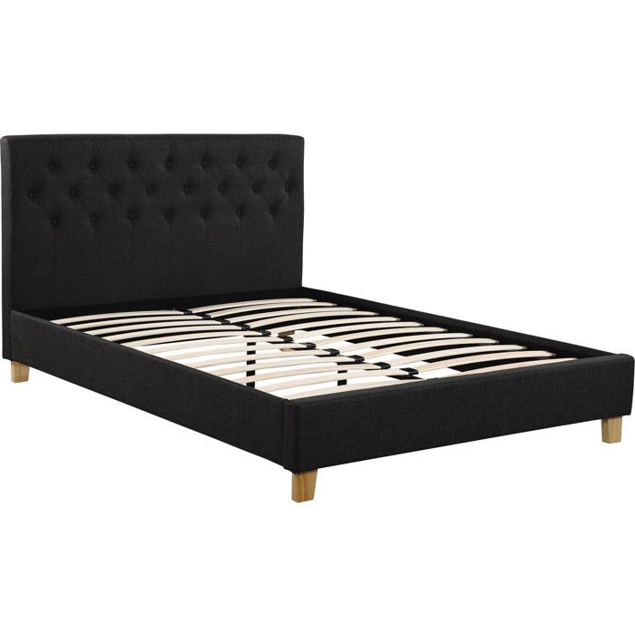 Lit double Emmy - 140 x 190 cm - Gris