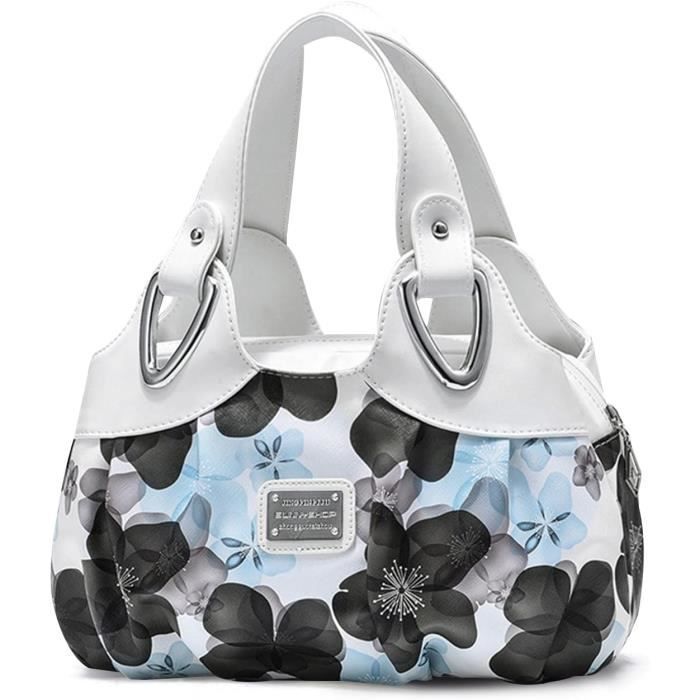 Sac à Bandoulière Pour Femme Nicole & Doris En Cuir PU Bleu - Cabas Main, Grande Capacité, Multiple Poches - 6