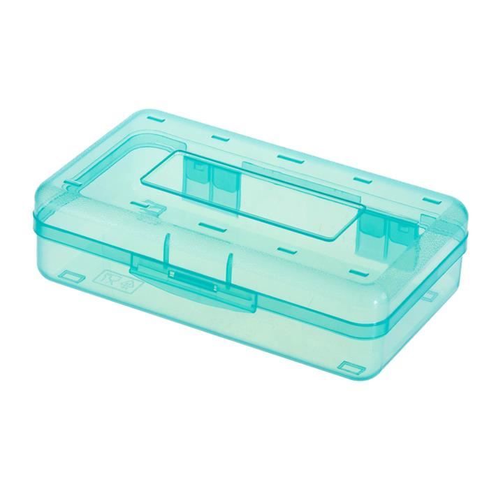 3 Boîtes à Stylos Transparentes - Avec Couvercle à Pression, Empilables, Pour Fournitures Scolaire Bureau Artisanat