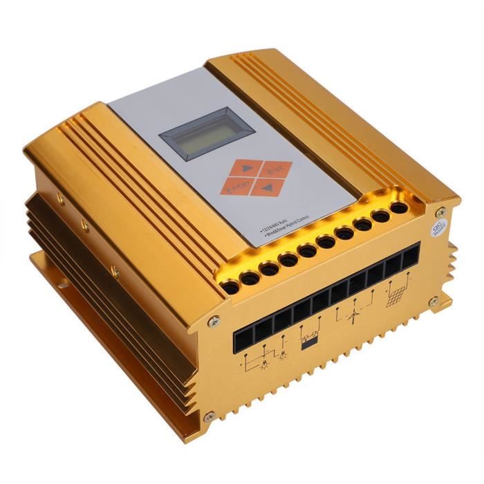 Contrôleur Hybride Solaire & Éolien MPPT 8000W - 24V, Intelligent, Avec Affichage LCD, Pour Systèmes Énergie Renouvelable Maison/Bateau