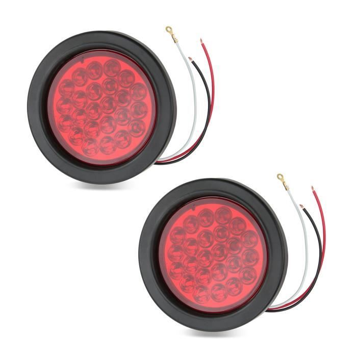 HURRISE Feux de remorque ronds Feux Arrière Aramox, 10-30V 4 Pouces ...