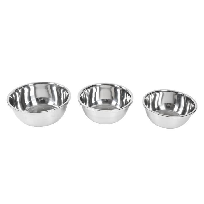 Lot De 6 Bols Acier Inoxydable 25,5 Cm – Bol Mélange, Salade, Soupe – Robuste & Polyvalent Cuisine & Camping