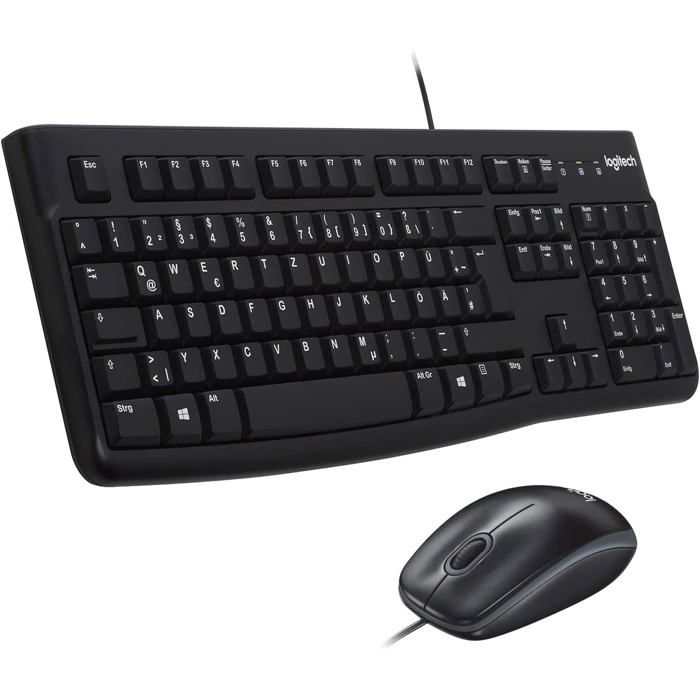 Clavier et souris - Logitech - MK120 - USB - QWERTZ - Noir