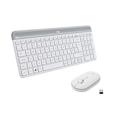 Logitech Mk470 Slim Wireless Keyboard and Mouse Combo Low Profile Compact Layout, Ultra Quiet Operation, 2.4 GHz USB Receiver with