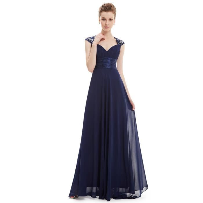 Robe Longue De Soiree Bleu Marine Pour Mariage En Bleu