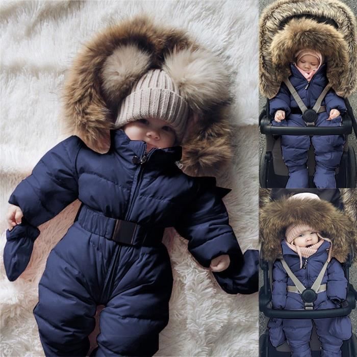 Doudoune Garcon Nourrisson Hiver Bebe Garcon Fille Romper Veste A Capuche Jumpsuit Chaud Epais Manteau Outfit Bleu Bleu Cdiscount Pret A Porter