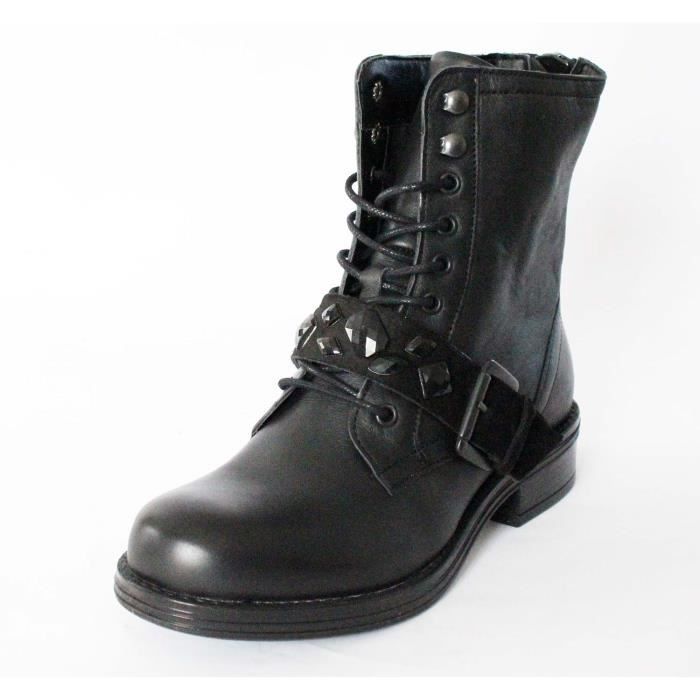 Bottes Et Bottines Femme | Marni Botte style motard en cuir de veau souple  BLACK | MNJORDAN
