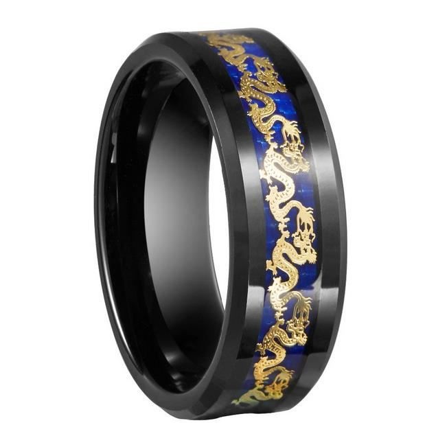 Femme Large Argent 6-13 Anneau de dragon Acier inoxydable Titane Anneau