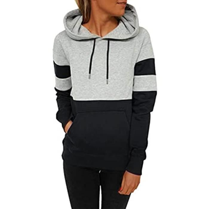 Sweat Oversize Rayé Blanc Et Noir Femme Taille S - Occasion Très Bon état