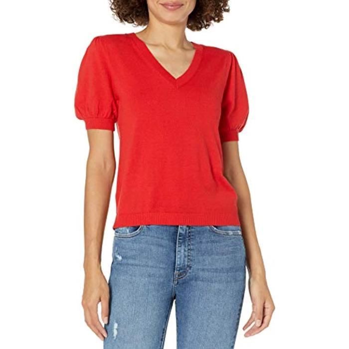 Pull Chandail Sweat Cindy Manches Courtes Bouffantes Et Col Rond pull-chandail-sweat-cindy-manches-courtes-bouffantes-et-col-rond