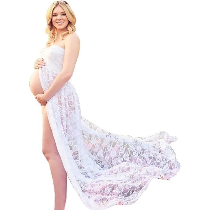 Robe de maternité,robe longue de maternité en dentelle,robe de