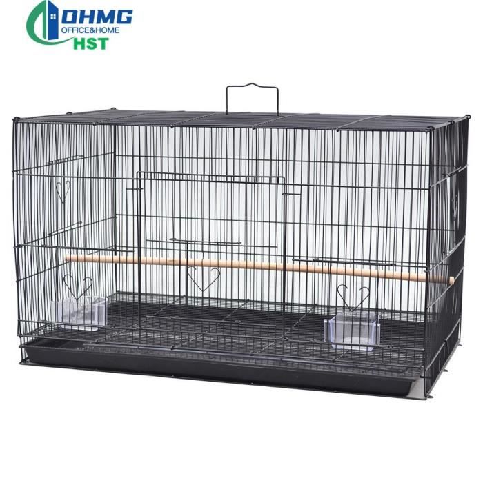 Comparer les prix de Volière en Ferronnerie HST OHMG (noir) - Oiseau - Intérieur - 80*50*10cm - A suspendre