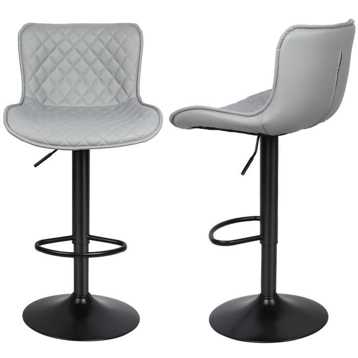 Youhauchair Sgabelli Cucina Set Di 2, Sgabello Cucina Regolabile In Altezza Con Schienale Sgabelli Bar In Pelle Pu Sgabello Alto Moderni Design Marrone