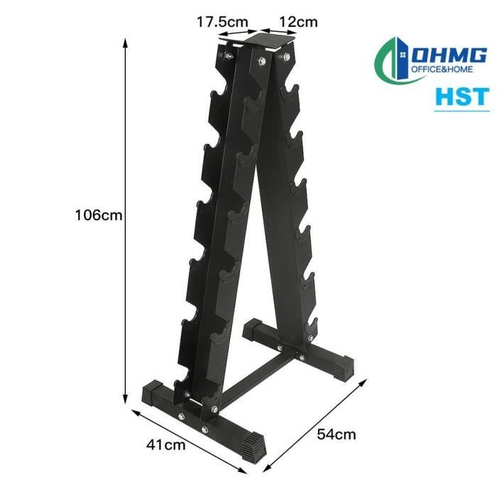 Lot Haltères Bad Company Studio 5 à 27,5 Kg Avec Rack - 10 Paires, Fonte, Poignées Chromées - Total 378 Kg