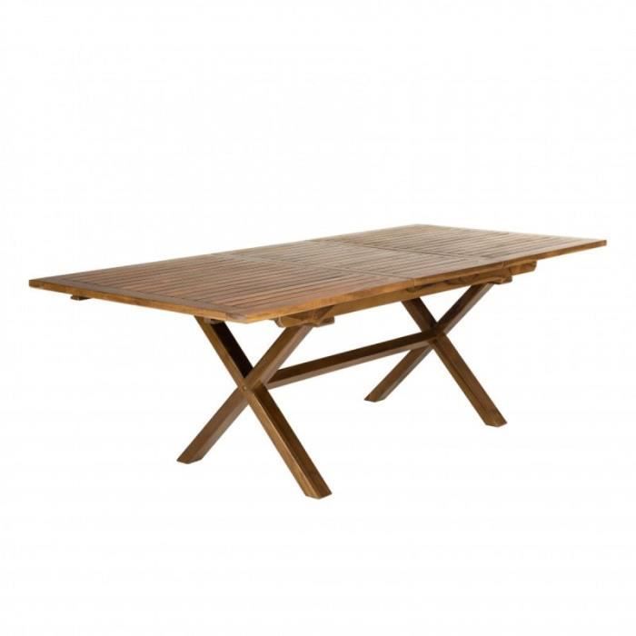 table de jardin rectangulaire troxi 180-240cm naturel - paris prix marron