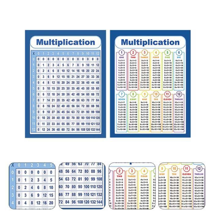 Times Tables Gris Tableau Mural Affiche enfants éducation Multiplication Mathématiques 