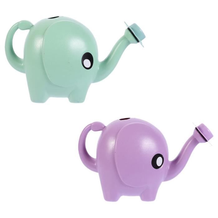 Arrosoir Éléphant 2 Litres - Design Mignon Pour Enfants Et Plantes D'Intérieur - Vert Et Rose