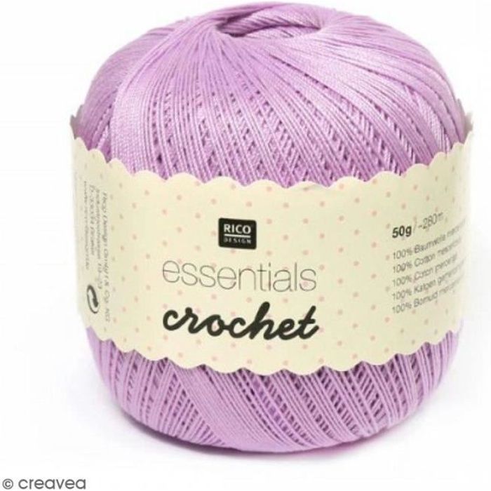 Fil Rico Design - Essentials crochet - 50 gr - 100% coton Pelote de fil en  coton pour tricot et crochet, de Rico Design: Coloris