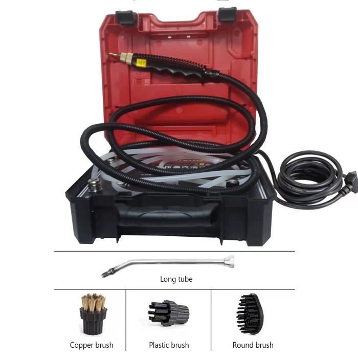 Nettoyeur Vapeur Puissant 1500W – 3 Bars, Chauffage 15s, Réservoir 1,69L + 10 Accessoires, Idéal Maison & Voiture