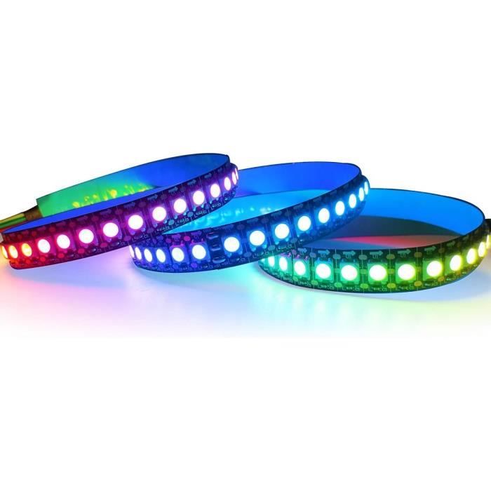 SEZO WS2812B LED Strip Light 3.3FT/1M 60LEDs/m Individually Addressable Programmable 5050SMD Digital RGB Alloy Wires Flexible Dream Color IP30 Non-Waterproof PCB Black DC5V