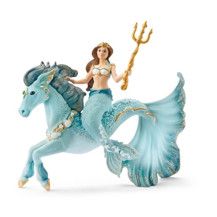coffret de jouets sirène eyela et figurine licorne marine - figurine de la sirène princesse eyela, avec sa baguette magique et sa