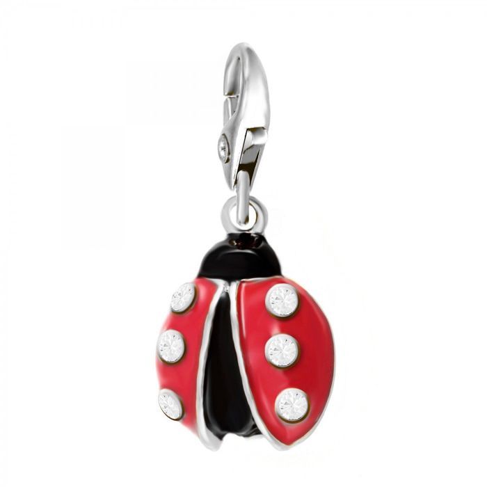 Bijou charm - So Charm - Coccinelle - Cristaux SWAROVSKI - Plaqué or - Rouge